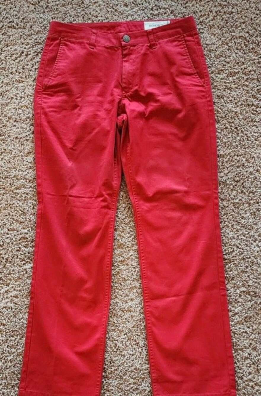 Bonobos Washed Chinos Size 30/30 Red Straight Fit Pants